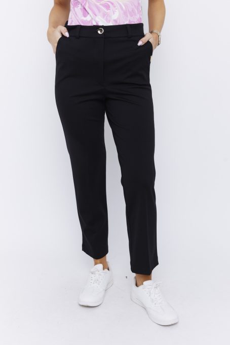 SHAELYN women’s straight leg trousers – elastic back, zip fastening