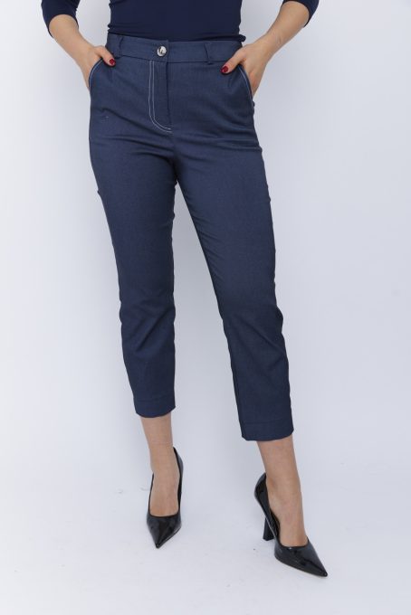 SHAELYN women’s straight leg trousers – elastic back, zip fastening