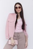 LUCINA női zakó – cipzáras, zsebes, klapnis ujjú fazon,L, rózsaszín,Tara X Viktori