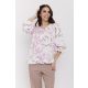 Pomona mintás női blúz V-nyakkivágással és gumírozott ujjakkal,mintás ,S-M,Tara Collection X Viktori