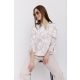 BELLY női blúz – gumis aljú, díszcsatos, mintás alkalmi blúz,L,Tara X Vitkori