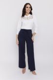MELISSA women’s trousers with elastic waist, tie belt and wide leg