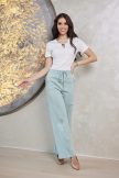 MELISSA women’s trousers with elastic waist, tie belt and wide leg