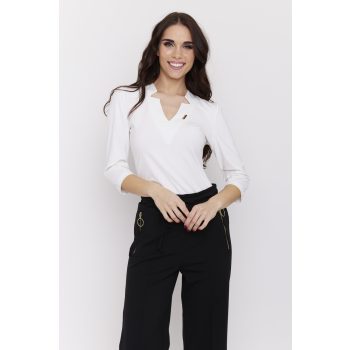   BORKA női felső– V-passzés nyakú,fehér póló,XL,Tara X Viktori