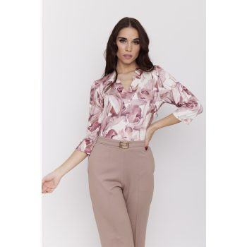   BORKA női felső– V-passzés nyakú, mintás póló,XL,Tara X Viktori