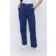 PEARL women’s tailored pants with pressed crease and gold decorative buckle – elastic back waist trousers
