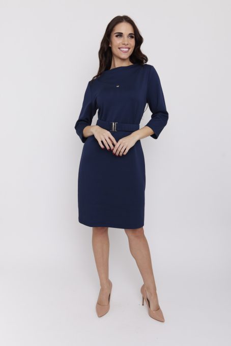 TERESA női ruha –öves, elegáns ruha,sötétkék,XL,Tara X Viktori