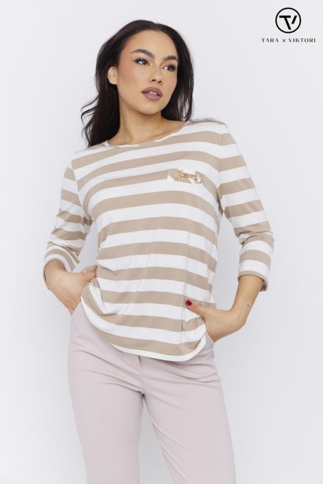 FELICIA women’s tunic top – side slit, pocket detail with buckle