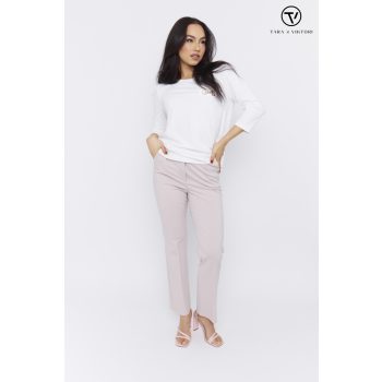   FELICIA női felső– oldalt sliccelt, zsebes, díszcsatos felső, ekrü,S,Tara X Viktori