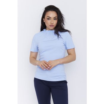 BONA-női-póló-gumis-nyakú, felső,kék,S,Tara X Viktori