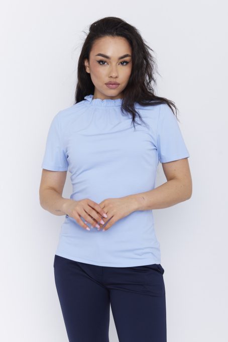 BONA-női-póló-gumis-nyakú, felső,kék,XL,Tara X Viktori