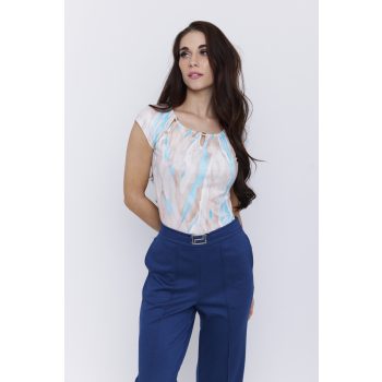   Bogyós női póló, kerek nyakú női felső bogyókkal és kivágással,mintás,S,Tara x Viktori