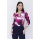 ADDISON női póló – csepp kivágásos, puffos ujjú,mintás,L,Tara X Viktori