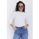 BONA-női-póló-gumis-nyakú-poliamid-felső,fehér,XL,Tara X Viktori