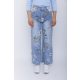 Women’s patterned denim jeans with straight leg
