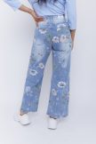 Women’s patterned denim jeans with straight leg