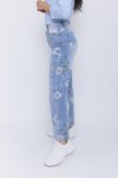 Women’s patterned denim jeans with straight leg
