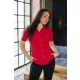 CANDELARIA női blúz – ráncolt elejű, gombos, piros,L,Tara X Viktori