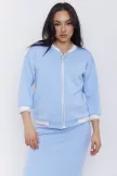 CORNELIA női zakó – cipzáras, passzéval díszített modern zakó,világoskék,L,Tara X Viktori