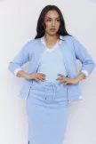 CORNELIA női zakó – cipzáras, passzéval díszített modern zakó,világoskék,XL,Tara X Viktori