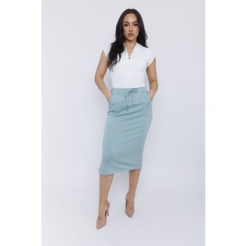   ARCONIA women’s midi skirt – elastic waist skirt with side slit