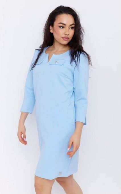 AGNES women’s dress – decorative pocket, button detail dress