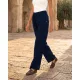 TAORMINA női nadrág – élére vasalt, gumis derekú, megkötős fazon,sötétkék,L,Tara X Viktori