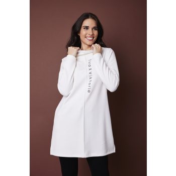 Loretta feliratos hosszú tunika,fehér,S,Tara X Viktori