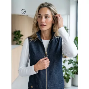   NADIAH női mellény – magasított nyakú, ujjatlan fazon,kék,S,Tara X Viktori