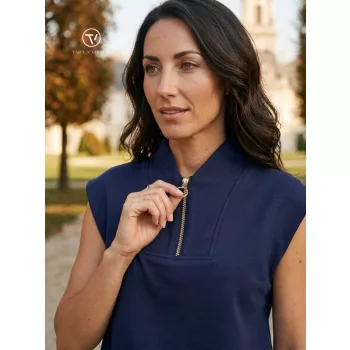  CARMEN női mellény – ujjatlan, cipzáras fazon,S,sötétkék,Tara X Viktori