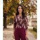 GABRIELLA női póló – kerek nyakú, asszimetrikus, karikadíszes fazon,mintás,L,Tara X Viktori