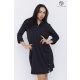 LUDMILLA női tunikaruha,V-nyakú, gombos díszítéssel,fekete,XL,Tara X Viktori