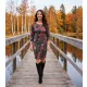 NATASHA női ruha – kerek nyakú, oldalt csattal díszített fazon,mintás,L,Tara X Viktori