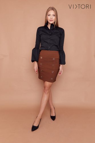 LARA buttoned skirt (brown)