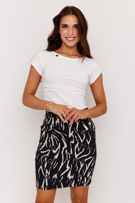 LARA 8 gombos szoknya, mintás, L, Viktori 