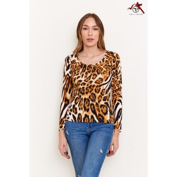 LINDA Round neck top with  details