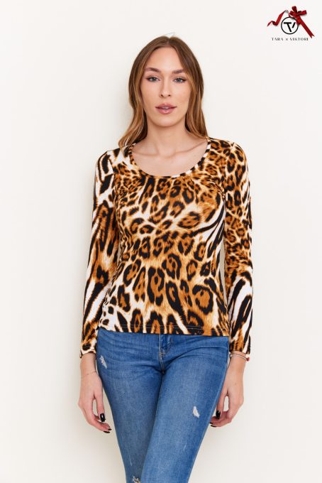 LINDA Round neck top with  details