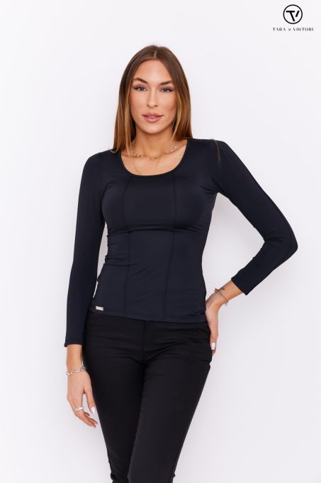 LINDA Round neck top with  details