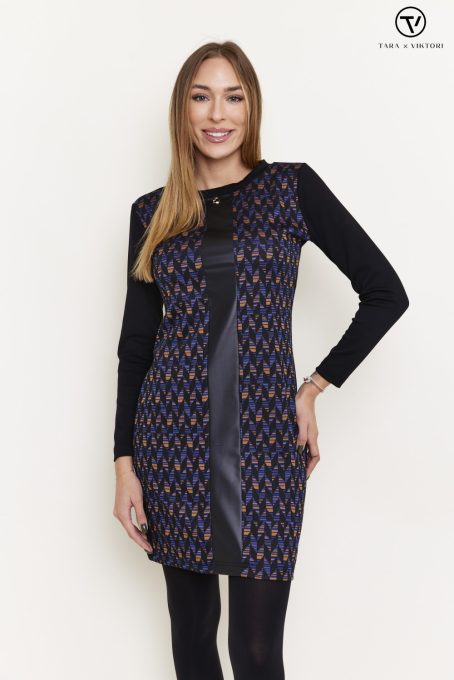 Viktori Collection Melanie bőrbetétes ruha,L