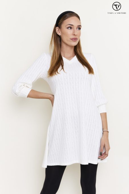 LEXIA V-neck A-line knitted tunic