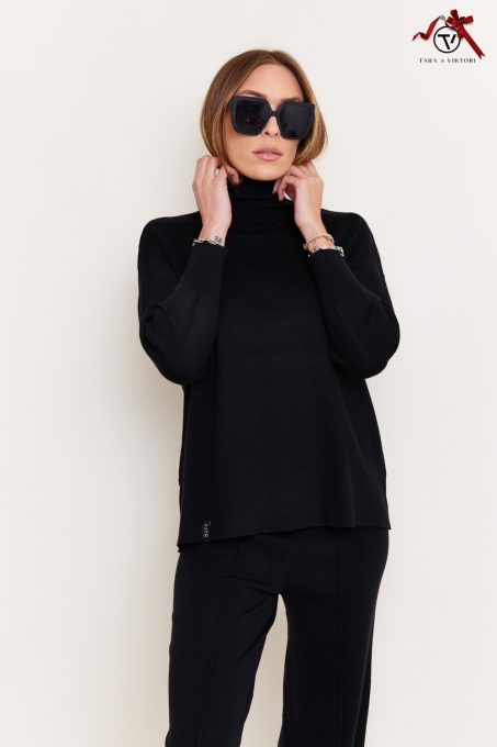 Viktori Collection BERN Kötött pulóver és kötött nadrág együttes,fekete
