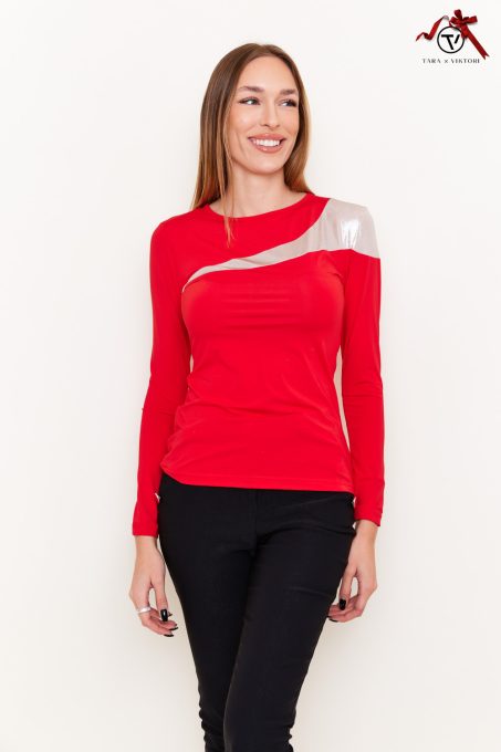 Viktori Collection BARBIE Hullámbetétes póló,piros,XL