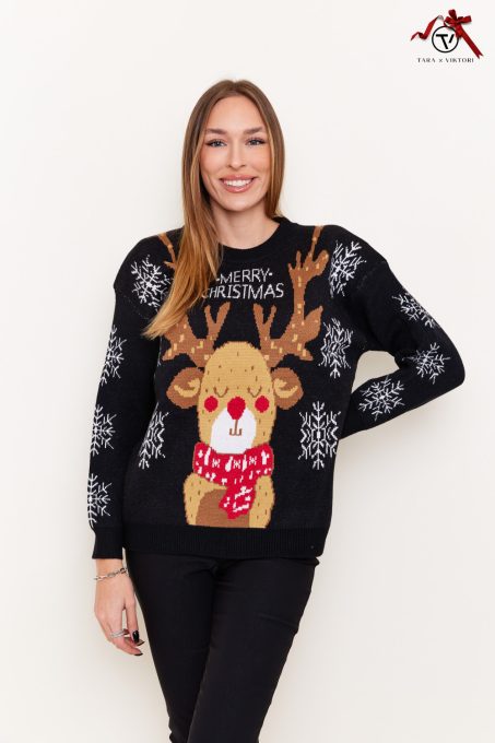 Viktori Collection XMAS Karácsonyi pulóver,fekete