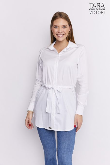 VIKTORI Női ingruha DORABELLA fehér megkötős, XL, puplin