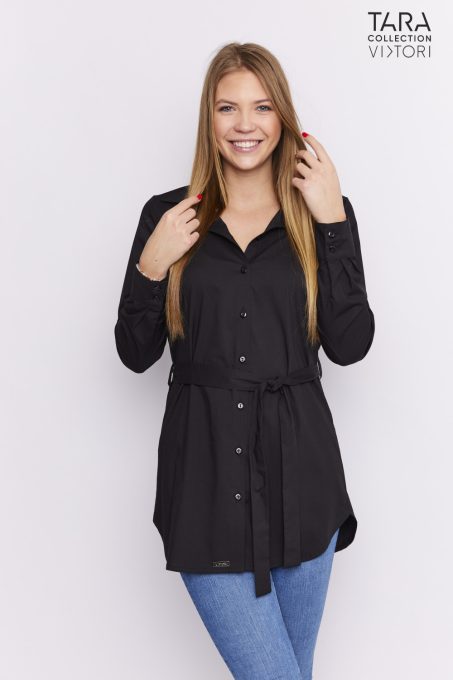 VIKTORI Női ingruha DORABELLA fekete megkötős, XL, puplin
