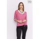 KELSEA V-neck bow-tied knitted tunic pink
