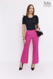 CINNIA High-rised wide-leg buttoned palazzo trousers pink