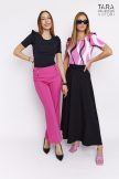 CINNIA High-rised wide-leg buttoned palazzo trousers pink