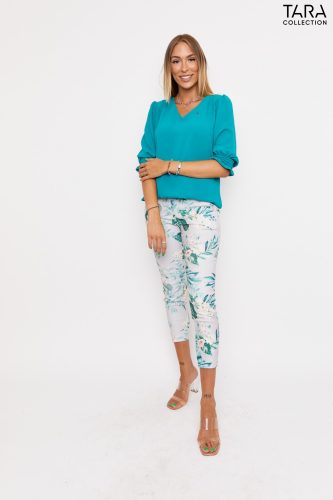 ONIX gathered-waist trousers (floral print)