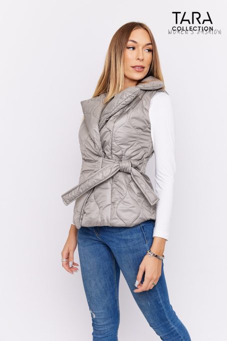DASHA Short quilted down gilet (gray)